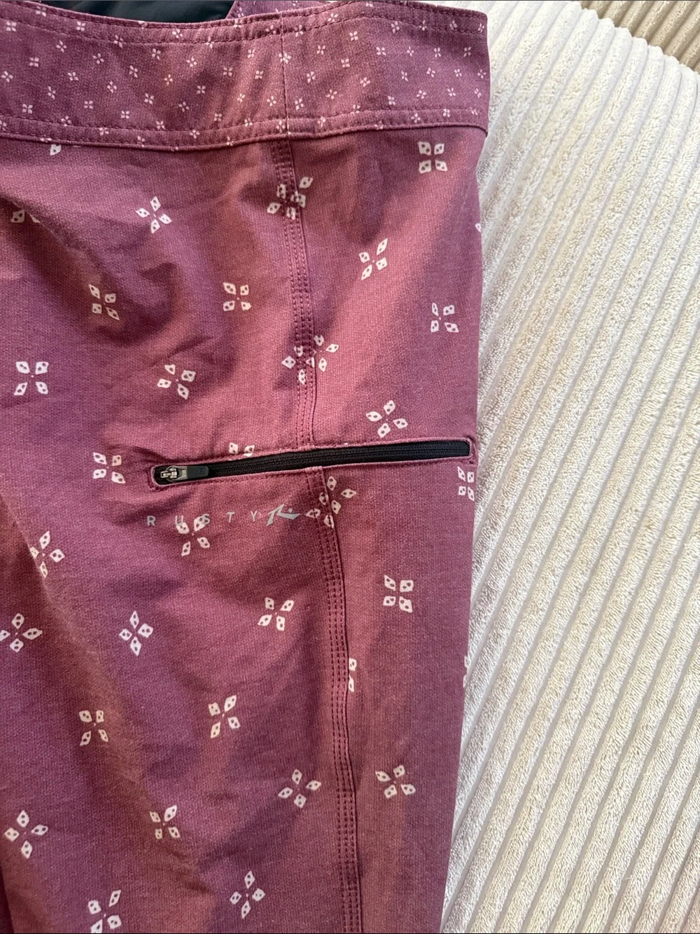 Rusty Men's Maroon Printed Board Shorts